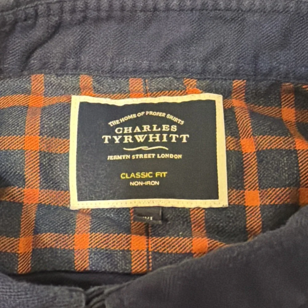 Charles Tyrwhitt Dress Shirt Non Iron classic Fit Heavy Cotton Men's Sz. 2XL